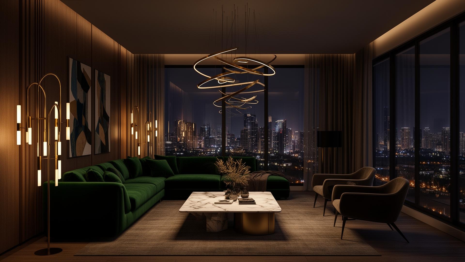 Luxury living room 3D render